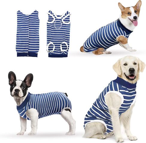 Dog Onesie Dog Surgery Recovery Suit for Male Female Surgical Suit for Spay and Neuter E-Collar & Cone Alternative Anti-Biting Lick Wound in Kuwait