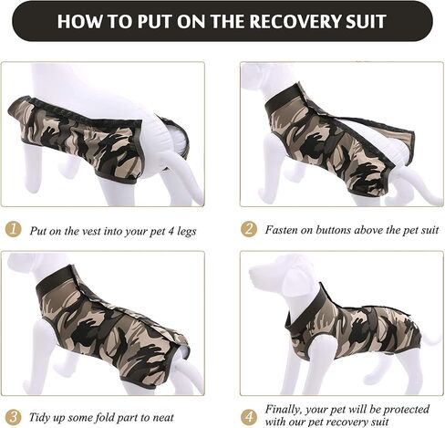 Dog Onesie Dog Surgery Recovery Suit for Male Female Surgical Suit for Spay and Neuter E-Collar & Cone Alternative Anti-Biting Lick Wound in Kuwait