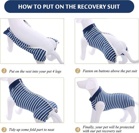 Dog Onesie Dog Surgery Recovery Suit for Male Female Surgical Suit for Spay and Neuter E-Collar & Cone Alternative Anti-Biting Lick Wound in Kuwait