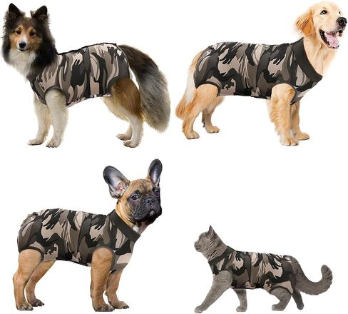 Dog Onesie Dog Surgery Recovery Suit for Male Female Surgical Suit for Spay and Neuter E-Collar & Cone Alternative Anti-Biting Lick Wound in Kuwait