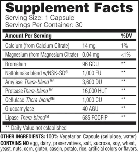 Enzymedica, Natto-K, Enzyme Support for Cardiovascular Health, 30 Capsules in Saudi Arabia