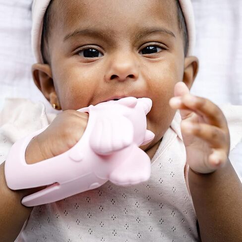 Itzy Ritzy Bitzy Grip Hand Teether - Silicone Teether for Babies - Developmental Teething Toy with Easy-to-Hold Hand Grip, Designed for Babies 3 Months & Up in Kuwait