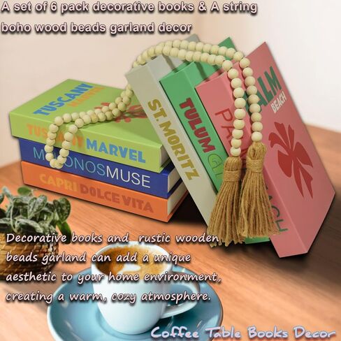 كتب صناعية مزخرفة لجماليات المنزل، مثالية لتزيين طاولة القهوة والأرفف. ديكور كتاب غرفة بريبي. (مجموعة من 6 قطع) in Kuwait