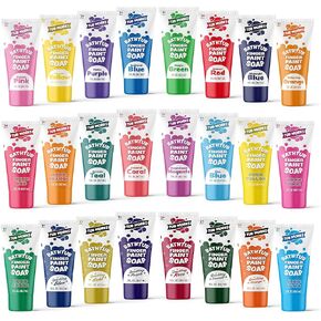 Tub Works Bathtub Finger Paint Soap, 24 Pack | Non-Toxic, Washable Bath Paint for Toddlers & Kids Bath | Ideal Toddler Bath Toys for Creative Play