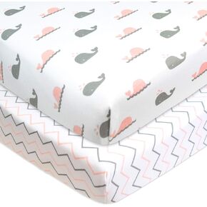 TL Care 2 Pack Fitted Mini Crib Sheets 38x24", White | 100% Natural Cotton Small Nesting Portable Crib Sheet, Fits Pack N Play Mattress - Soft & Breathable, Neutral for Boy & Girl in Kuwait