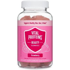 علكات الجمال من البروتينات الحيوية، 2500 ميكروغرام من البيوتين، فيتامين أ، مكمل الزنك، يساعد على دعم صحة الشعر والبشرة والأظافر، 60 قيراط، كمية تكفي لمدة 30 يومًا، نكهة الفراولة in Kuwait