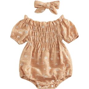 Infant Baby Girl Romper Dress Pleated Lace Clothes Baby Boho Tops Baby Summer Outfits