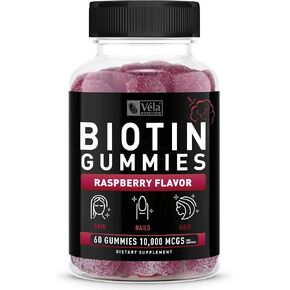 علكة فيلا بيوتين 10000 ميكروجرام | أعلى فعالية للشعر والبشرة والأظافر الصحية للنساء والرجال والأطفال، مكمل غذائي قابل للمضغ | 60 عدد in Kuwait