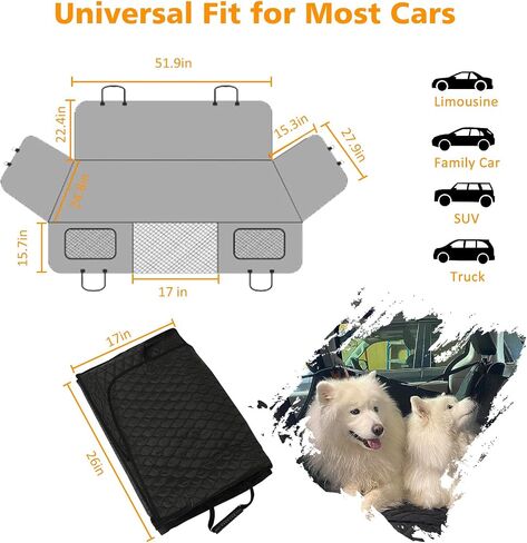 Heavy Duty Dog Car Seat Cover,Back Seat Extender,Dog Car Seat Cover for Back Seat Bed Inflatable for Car Camping Air Mattress, Hammock Travel Bed in Kuwait