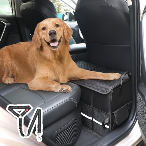 موسع مقعد السيارة للكلاب مع مساحة تخزين، حشو فجوة مقعد السيارة، موسع مقعد للكلاب حتى 100 باوند، مقعد سيارة للكلاب الصغيرة والكبيرة - اسود in Kuwait