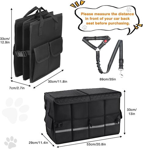 موسع مقعد السيارة للكلاب مع مساحة تخزين، حشو فجوة مقعد السيارة، موسع مقعد للكلاب حتى 100 باوند، مقعد سيارة للكلاب الصغيرة والكبيرة - اسود in Kuwait
