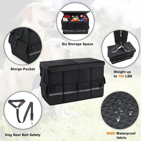 موسع مقعد السيارة للكلاب مع مساحة تخزين، حشو فجوة مقعد السيارة، موسع مقعد للكلاب حتى 100 باوند، مقعد سيارة للكلاب الصغيرة والكبيرة - اسود in Kuwait