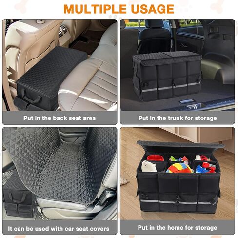 موسع مقعد السيارة للكلاب مع مساحة تخزين، حشو فجوة مقعد السيارة، موسع مقعد للكلاب حتى 100 باوند، مقعد سيارة للكلاب الصغيرة والكبيرة - اسود in Kuwait