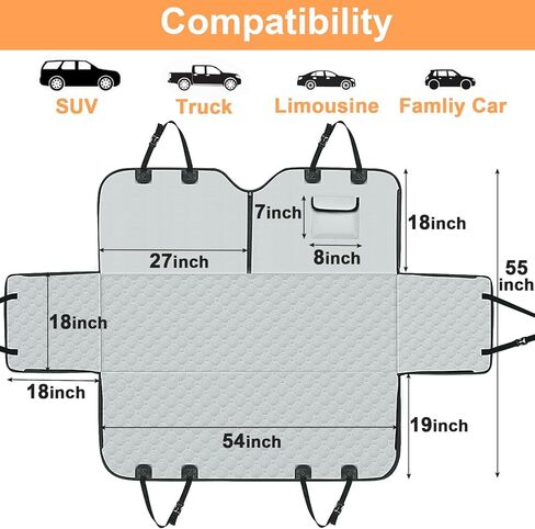 غطاء مقعد سيارة للكلاب من مانكرو للمقعد الخلفي، غطاء مقعد سيارة مقاوم للماء للكلب مع أغطية جانبية، أغطية مقاعد سيارة للحيوانات الأليفة مقاومة للخدش للمقعد الخلفي، غطاء متين لمقعد السيارة للشاحنات وسيارات الدفع الرباعي، قياسي in Kuwait