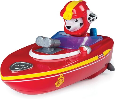 Paw Patrol Bath Toy for Boys & Girls - Marshall Toy Rescue Boat - Wind-Up Pool & Water Toy for Bath Time - No Batteries Required - Stocking Stuffer, Christmas, Holiday, Birthday Gifts for Kids Age 4+ in Saudi Arabia