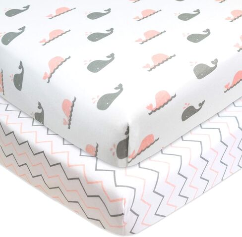 TL Care 2 Pack Fitted Mini Crib Sheets 38x24", White | 100% Natural Cotton Small Nesting Portable Crib Sheet, Fits Pack N Play Mattress - Soft & Breathable, Neutral for Boy & Girl in Saudi Arabia