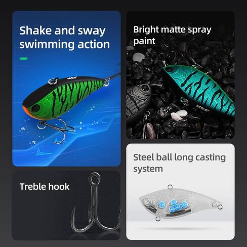 تسليم الطعم الساعد عديم الشفاه غرق الطعم الثابت VIB إغراء مجموعة 3PCS 2.95in / 0.78oz Crankbait الصيد السحر لباس الصيد المياه المالحة المياه العذبة in Kuwait