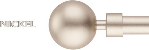 3/4 inches Singles Curtain Rod Set with Round Finials，Adjustable 48 to 84 inch，Heavy Duty Curtain Rods for Windows，Chrome, 48-84 inches in Kuwait