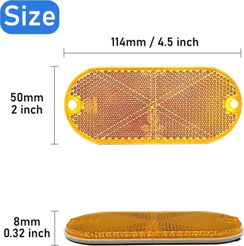 MGMSINYO عاكس الذاتي لاصق البيضاوي 114X50mm سلامة عصا مقاومة للماء على لصندوق البريد درب الأشجار درابزين مقطورة in Kuwait