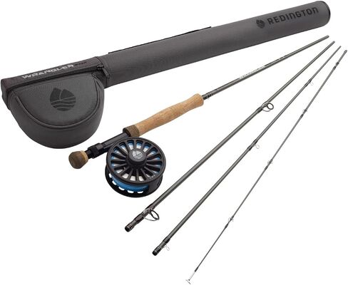 Redington Wrangler Fly Fishing Kit, Medium Fast Action Rod, Crosswater Reel, Fly Line, Leader, & Carrying Case in Kuwait