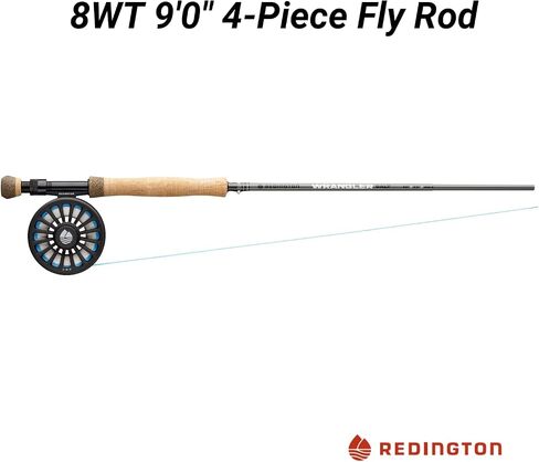 Redington Wrangler Fly Fishing Kit, Medium Fast Action Rod, Crosswater Reel, Fly Line, Leader, & Carrying Case in Kuwait