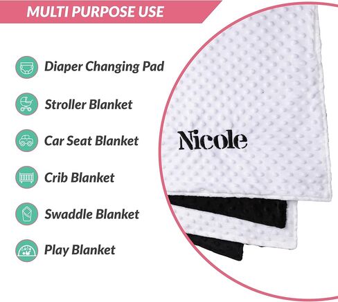 Personalized Baby Blanket-Wrap Them in Love with Our Luxurious Custom Baby Blanket- Best Personalized Baby Gift for Baby Shower- 30" x 40" Baby Blanket with Name in Kuwait
