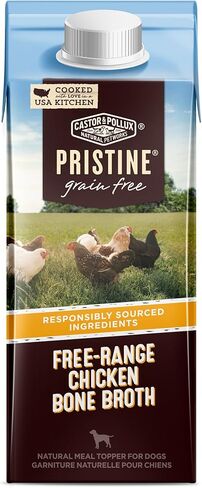 Castor & Pollux Pristine Grain Free Free-Range Chicken Bone Broth Dog Food Topper, (24) 8.4oz cans in Kuwait