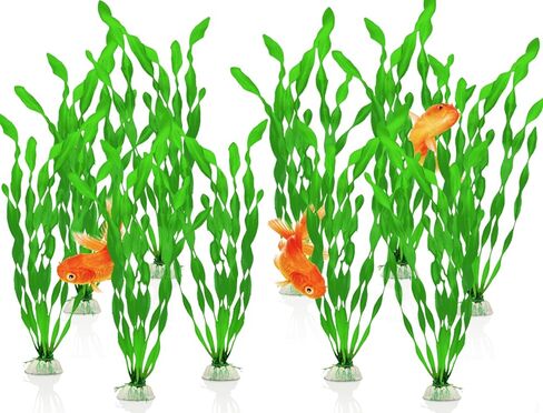 نبات فاليسنيريا سبيراليس من جور الاصطناعي، ديكور حوض السمك، خلق غابة مائية، صيد حب استكشاف الخضراء، حاجز جذاب للحيوانات الأليفة العدوانية، عبوة قيمة مثالية لدبابات المجتمع، 10 قطع in Kuwait