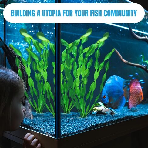 نبات فاليسنيريا سبيراليس من جور الاصطناعي، ديكور حوض السمك، خلق غابة مائية، صيد حب استكشاف الخضراء، حاجز جذاب للحيوانات الأليفة العدوانية، عبوة قيمة مثالية لدبابات المجتمع، 10 قطع in Kuwait