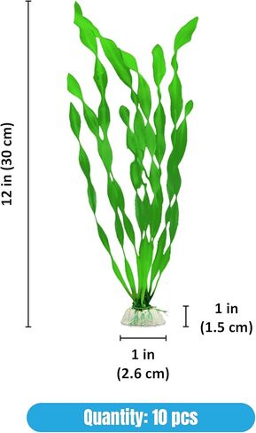 نبات فاليسنيريا سبيراليس من جور الاصطناعي، ديكور حوض السمك، خلق غابة مائية، صيد حب استكشاف الخضراء، حاجز جذاب للحيوانات الأليفة العدوانية، عبوة قيمة مثالية لدبابات المجتمع، 10 قطع in Kuwait