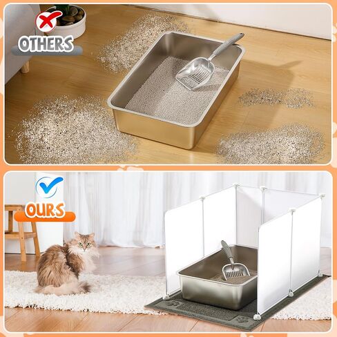 3 مجموعات من صناديق فضلات القطط الكبيرة جدًا المصنوعة من الفولاذ المقاوم للصدأ، مقاس 24 × 16 × 6 بوصة، صندوق فضلات القطط من الفولاذ المقاوم للصدأ ذو الجانب العالي، صندوق فضلات معدني كبير للقطط، صندوق فضلات من الفولاذ المقاوم للصدأ للتحكم في الرائحة in Kuwait