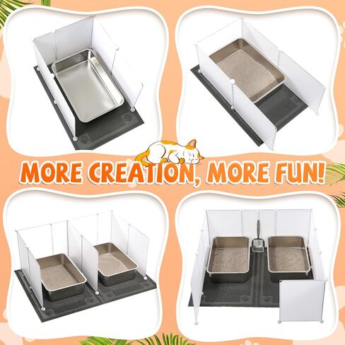 3 مجموعات من صناديق فضلات القطط الكبيرة جدًا المصنوعة من الفولاذ المقاوم للصدأ، مقاس 24 × 16 × 6 بوصة، صندوق فضلات القطط من الفولاذ المقاوم للصدأ ذو الجانب العالي، صندوق فضلات معدني كبير للقطط، صندوق فضلات من الفولاذ المقاوم للصدأ للتحكم في الرائحة in Kuwait