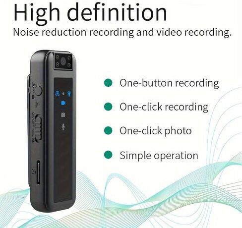 KONPCOIU Camera, Body Camera Night Vision, Body Cam Video HD 1080P, 128G Max Memory, Premium Body Cams with Motion Detection Wearable, with 128G Red Super high-Speed Memory Card in Kuwait