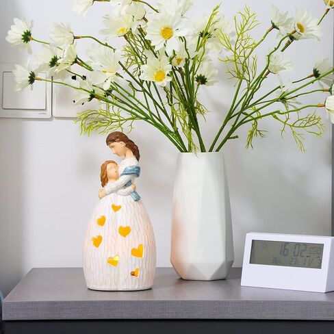 Shelving Solution Gifts for Mom, Mother & Daughter Candle Holder Statue, from Daughter with Flickering LED Candle for Christmas Birthday Bride Gift Home Bathroom Tabletop Ornaments in Kuwait