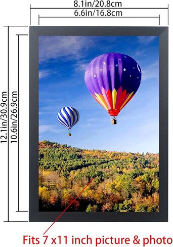 إطارات صور LTYHHK مقاس 7x11 من الخشب الصلب مقاس 7x11 بوصة إطار ملصق للجدار مقاس 7x11 بوصة إطارات صور عائلية باللون الأسود (HB711) in Saudi Arabia