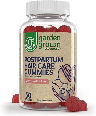علكات تساقط الشعر بعد الولادة للنساء - مُصممة للعناية بالشعر بعد الولادة، والنمو، وصحة فروة الرأس، وإعادة النمو، وتساقط الشعر، والجلد والأظافر - 6000 ميكروجرام من البيوتين ومزيج الفيتامينات للأمهات - صُنع في الولايات المتحدة الأمريكية in Kuwait