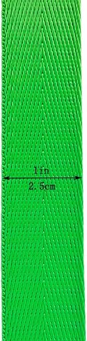 Menghuan Flat Nylon Webbing 1 Inch 10 Yards Durable Heavyweight Nylon Strap Webbing for Backpack,Handle,Luggage,Sling,Pet Leash or Collar (052508 Bright Green, 10 Yards)¡­ in Kuwait