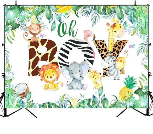 موكسكا خلفية لحفلات استقبال المولود من سفاري مصنوعة من الفينيل مقاس 7 × 5 قدم لتزيين حفلات استقبال المولود الجديد للاولاد in Kuwait
