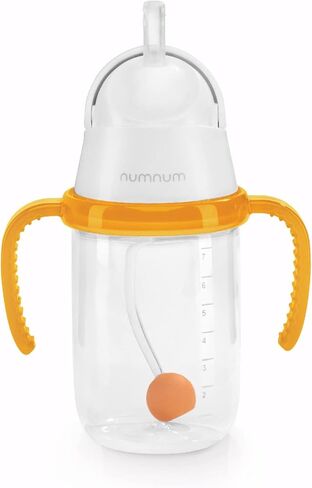 NumNum Weighted Straw Cup for Infant, 6-12 months & Toddler - Expert Endorsed 7oz Training Baby Cups w/Removable Handles - Easy to Use Self Feeding & Babies Drinking Skills - 100% Food-Grade Silicone in Kuwait