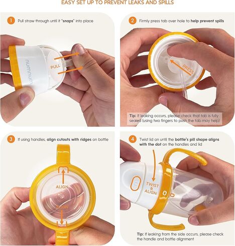 NumNum Weighted Straw Cup for Infant, 6-12 months & Toddler - Expert Endorsed 7oz Training Baby Cups w/Removable Handles - Easy to Use Self Feeding & Babies Drinking Skills - 100% Food-Grade Silicone in Kuwait