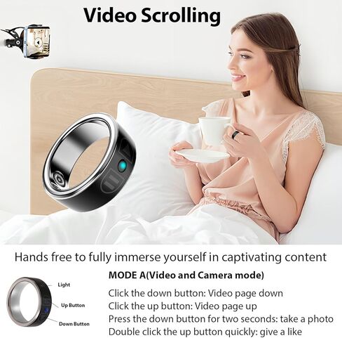 Smart Ring for TikTok Video Scrolling, E-Book Page Flipping, Music Control, Camera Remote for Android and iOS Phones and Tablets - Great Gift. in Kuwait