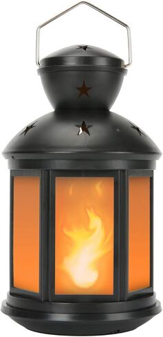 فوانيس زخرفية عتيقة تعمل بالبطارية LED، مع مؤقت 6 ساعات، داخلي/خارجي، فوانيس صغيرة ديكور لعيد الميلاد، أسود-قطعة واحدة in Kuwait