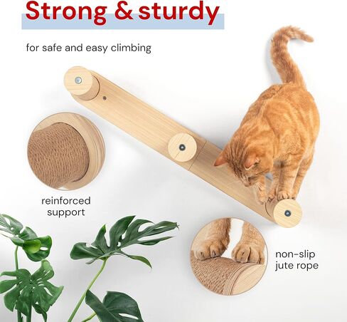 7 Ruby Road 29" HOPPA Reversible Cat Wall Steps - Cat Stairs Cat Ladder - 3 Step Cat Wall Shelves - Large Cat Wall Shelf for Cat Climbing - Cat Stairway Platform Perch - Cat Furniture for Indoor Cats in Kuwait