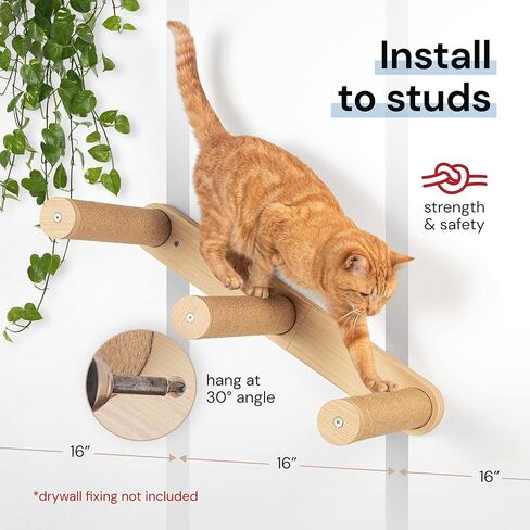 7 Ruby Road 29" HOPPA Reversible Cat Wall Steps - Cat Stairs Cat Ladder - 3 Step Cat Wall Shelves - Large Cat Wall Shelf for Cat Climbing - Cat Stairway Platform Perch - Cat Furniture for Indoor Cats in Kuwait