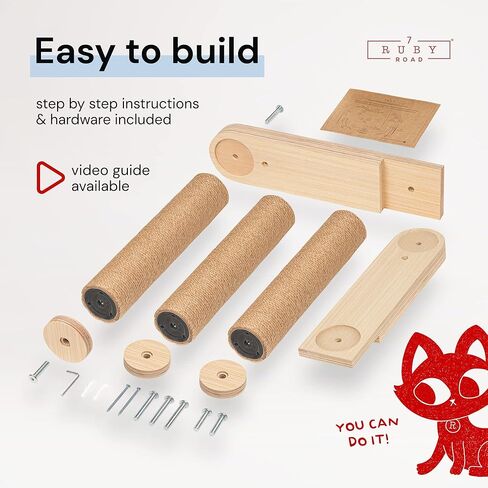 7 Ruby Road 29" HOPPA Reversible Cat Wall Steps - Cat Stairs Cat Ladder - 3 Step Cat Wall Shelves - Large Cat Wall Shelf for Cat Climbing - Cat Stairway Platform Perch - Cat Furniture for Indoor Cats in Kuwait