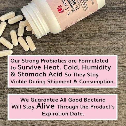 V-Luxe 15 Billion CFU Probiotics for Bacterial Vaginosis, Yeast Infections, & UTIs Backed by Science, Formulated for Women, Natural Remedy to Balance pH & Prevent Recurring Infections | 30 Day Supply in Saudi Arabia