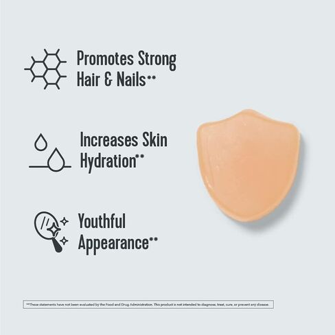 علكات الجمال من البروتينات الحيوية، 2500 ميكروغرام من البيوتين، فيتامين أ، مكمل الزنك، يساعد على دعم صحة الشعر والبشرة والأظافر، 60 قيراط، كمية تكفي لمدة 30 يومًا، نكهة الفراولة in Kuwait