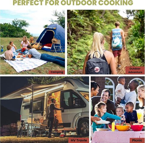 موقد التخييم Bioexcel عالي الأداء 10000 وحدة حرارية بريطانية، موقد محمول مع وقود مزدوج، كل من البيوتان والبروبان - موقد البيوتان الحراري القابل للتعديل - مثالي للطهي في الهواء الطلق، والتخييم، والنزهة والمغامرات in Kuwait