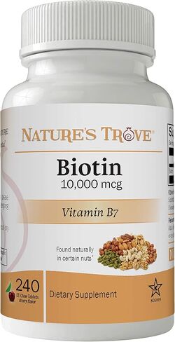 Nature's Trove Biotin 10,000 ميكروجرام 240 أقراص مضغ بنكهة الكرز in Kuwait