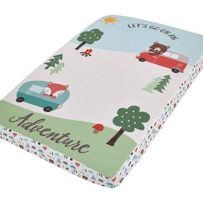 NoJo Super Soft Blue, Green, Tan & White Mountain Watercolor Fitted Mini Crib Sheet, Blue, Green, Tan, White in Kuwait